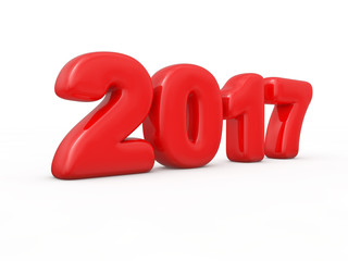New year 2017 3d render