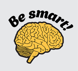 Vector illustration of brain design, icon creativity, ideas, inspiration, intelligence, thoughts, strategy, memory, innovation, education, learning