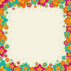 Spring flower border.Vector background.