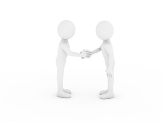 Two people shaking hands.3d rendering
