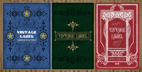 Vector vintage items: label art nouveau