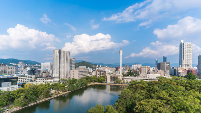 Cityscape view from the Hiroshima castle