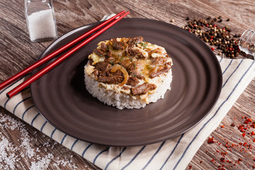 rice with beef