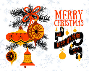 Vector Christmas greeting card