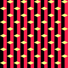 Seamless Vertical Stripe and Rhombus Pattern