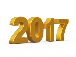 New year 2017 3d render