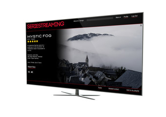 television smart tv isolated with video on demand website