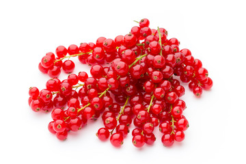 Red Currant close up isolated on white.