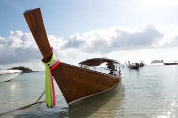 Long boat and tropical beach, lipe  island   Andaman Sea, Thaila