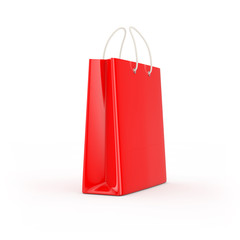 Red shopping bag isolated. Shopping concept 3d rendering.