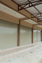 roller shutter door in warehouse building