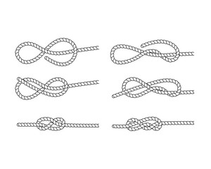 Rope knot on a white background. Vector.