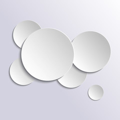 Abstract background, 3D overlapping circles, vector design