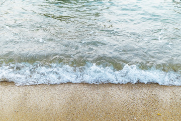 beautiful beach and small waves in the sea