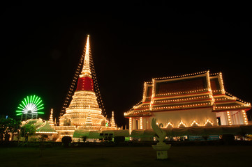 Phra Samut Chedi Pagoda Festival in Thailand.