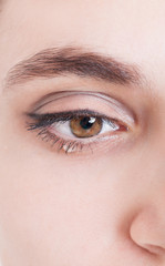Closeup eye of young woman