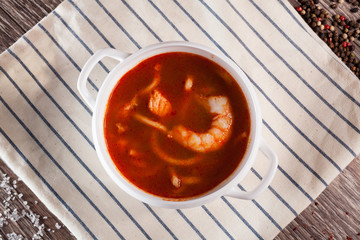 Tom Yam soup with seafood
