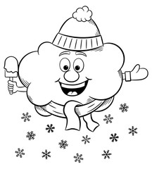 Schnee Wolke mit Schla und Mütze