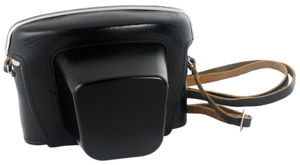 Old film camera leather case