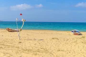 Theatrical scenery set on a magnificent beach in Naxos, Cyclades