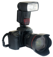Camera with external flash