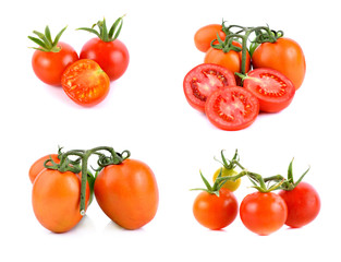 fresh tomatoes isolated on white background
