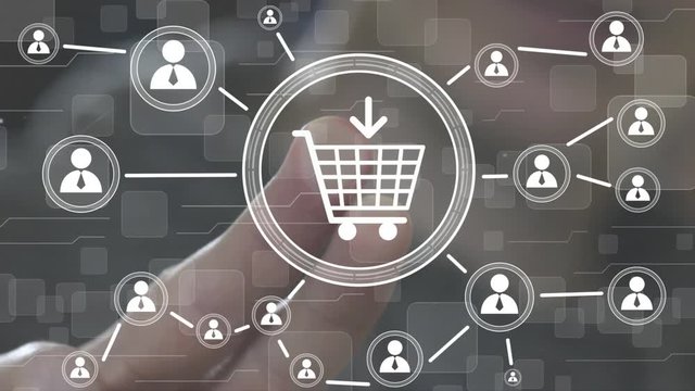 Business button shopping online network