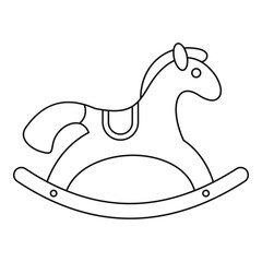 Horse rocking icon in outline style on a white background vector illustration