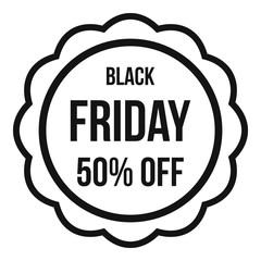 Sale sticker 50 percent off icon in simple style on a white background vector illustration