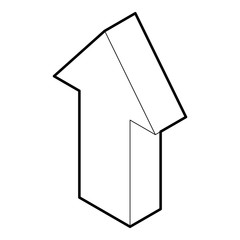 Up arrow icon in outline style on a white background vector illustration