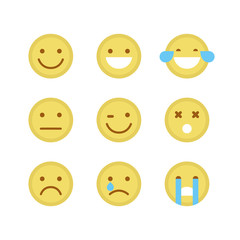 Emoticon emoji set.   icon.   design.   flat.   art.   image.