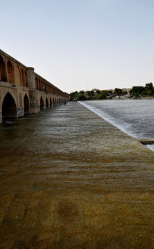 View from Siosepol Siose Bridge in Esfahan Iran