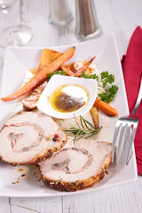 roast pork slice and sauce