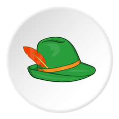 Irish hat icon in cartoon style isolated on white circle background. Headdress symbol vector illustration