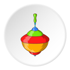 Whirligig icon in cartoon style isolated on white circle background. Games and toys symbol vector illustration