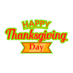 Happy Thanksgiving Day icon in cartoon style isolated on white background vector illustration