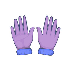 Fototapeta na wymiar Winter gloves icon in cartoon style isolated on white background vector illustration