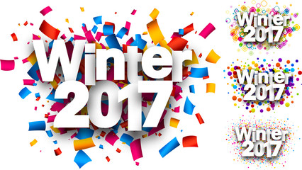 Winter 2017 color backgrounds set.