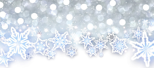 Winter banner with snowflakes. Vector illustration.