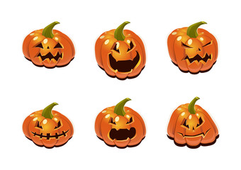Halloween set with pumpkins