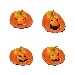Halloween set with pumpkins