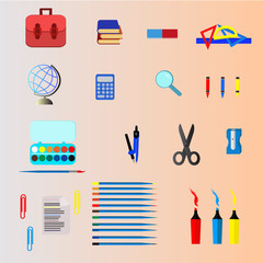 School supplies vector,design.