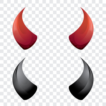 vector Red and black devil horns isolated