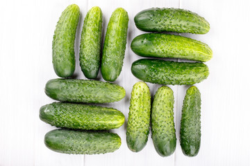 Whole green cucumbers