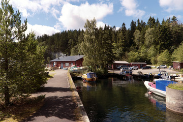 Fototapeta na wymiar Fischerhafen am Vättern in Schweden