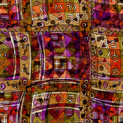 Boho ethnic seamless background. Tribal art boho print, ornament border. Background texture decoration.vintage background