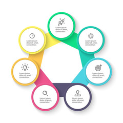 Business infographics. Diagram, chart, graph with 7 steps.