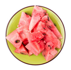 Water melon in a green plate