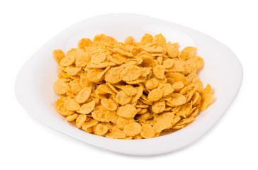 Corn flakes in a plate