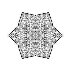 Vector Beautiful Deco Mandala, Patterned Design Element, Ethnic